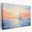 Stretched canvas wall art depicting an abstract landscape design with vibrant colors and textured details, perfect for modern home d��cor.