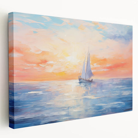 Stretched canvas wall art depicting an abstract landscape design with vibrant colors and textured details, perfect for modern home d��cor.