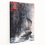 Stretched canvas wall art showcasing an abstract landscape design with vibrant colors and textured details, perfect for modern decor.