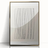 Framed abstract minimalist wall art design showcasing elegant gold accents on a white background, perfect for modern home decor.