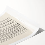 Minimalist abstract wall art print showcasing soft pastel colors and geometric shapes, rolled and ready for framing in a protective tube.