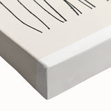 Close-up of a stretched canvas showcasing an abstract minimalist design, featuring soft color gradients and subtle textures, perfect for modern decor.