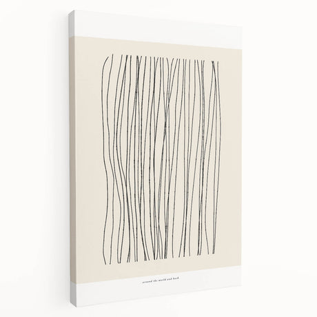 Abstract minimalist wall art collection displayed on stretched canvas, showcasing soft pastel colors and geometric shapes, ideal for modern decor.