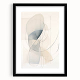 Abstract minimalist wall art collection frame with mat, featuring a sleek black design, ideal for modern decor and enhancing interior aesthetics.