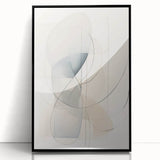 Framed abstract minimalist wall art featuring a black design, displayed against a neutral background, ideal for modern home decor and artistic interiors.
