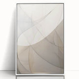 Framed abstract minimalist wall art featuring bold geometric shapes in soft pastel colors, showcasing a contemporary design ideal for modern interiors.