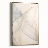 Framed abstract minimalist wall art with gold accents, showcasing a modern design, displayed in a stylish setting perfect for contemporary interiors.