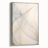 Framed canvas wall art showcasing an abstract minimalist design with silver accents, highlighting a sleek side view that enhances modern decor aesthetics.