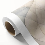 Abstract minimalist design wall art collection on rolled canvas, showcasing soft pastel colors and geometric shapes, ideal for modern home decor. The artwork is packaged securely in a durable cardboard tube, making it perfect for gifting or easy storage.