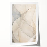 Abstract minimalist design rolled wall art print featuring geometric shapes in soft pastel colors. Ideal for modern home decor, it adds a touch of elegance and sophistication to any space. Perfect for contemporary art enthusiasts seeking unique decor pieces.