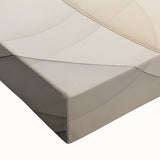 Close-up of an abstract minimalist design stretched canvas wall art collection, showcasing soft pastel colors and geometric shapes, perfect for modern decor.