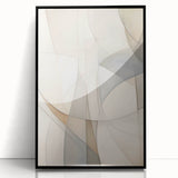 Framed acrylic wall art showcasing an abstract minimalist design in black tones, perfect for modern home decor, enhancing any living space with elegance.