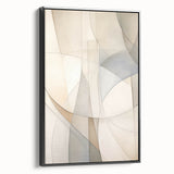 Framed minimalist wall art design showcasing an abstract composition with black and white elements, highlighting modern decor aesthetics for stylish interiors.