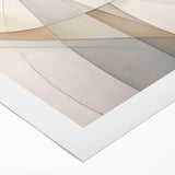 Abstract minimalist wall art design featuring soft pastel colors and geometric shapes, printed on high-quality rolled canvas, ideal for modern home decor.