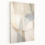 Abstract minimalist wall art design showcasing a vibrant color palette with geometric shapes, printed on stretched canvas, viewed from the side, perfect for modern decor.