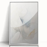 Framed abstract minimalist wall art design showcasing a sleek white frame and vibrant colors, perfect for modern home decor or office spaces. This piece adds a contemporary touch to any interior setting.