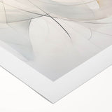 Abstract minimalist wall art design showcasing soft pastel colors and geometric shapes on rolled canvas, ideal for modern home decor, emphasizing tranquility and simplicity.