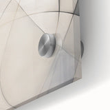 Close-up of an abstract minimalist wall art piece featuring a blend of soft pastel colors on acrylic glass, showcasing a modern design, perfect for contemporary decor.