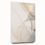 Abstract minimalist wall art design displayed in an acrylic glass frame, showcasing a sleek side view without pins, ideal for modern interior decor.