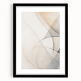Abstract minimalist wall art design featuring a black-framed artwork with a mat, showcasing geometric shapes and soft colors, ideal for contemporary decor.