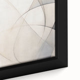 Close-up of framed abstract minimalist wall art featuring soft earth tones and geometric shapes, ideal for modern interior decor and enhancing aesthetic appeal.