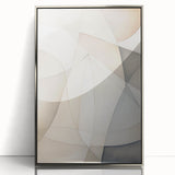 Framed acrylic wall art featuring an abstract minimalist design with silver accents, perfect for modern decor. Ideal for enhancing living spaces with elegance.