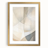 Abstract minimalist wall art featuring a gold-framed design with a mat, showcasing intricate patterns. Perfect for modern home decor, enhancing any living space.