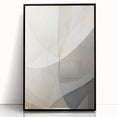 Framed abstract minimalist wall art featuring a black design with clean lines, elegantly displayed in a sleek frame, perfect for modern home decor.