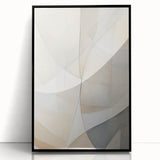 Framed abstract minimalist wall art featuring a black design with clean lines, elegantly displayed in a sleek frame, perfect for modern home decor.