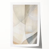Abstract minimalist wall art print showcasing a vibrant blend of blue and gold geometric shapes, elegantly rolled for easy display and storage. Perfect for modern home decor.