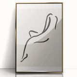Framed abstract minimalist wall art featuring a gold acrylic design, showcasing a modern aesthetic with clean lines and a sophisticated color palette, ideal for contemporary decor.