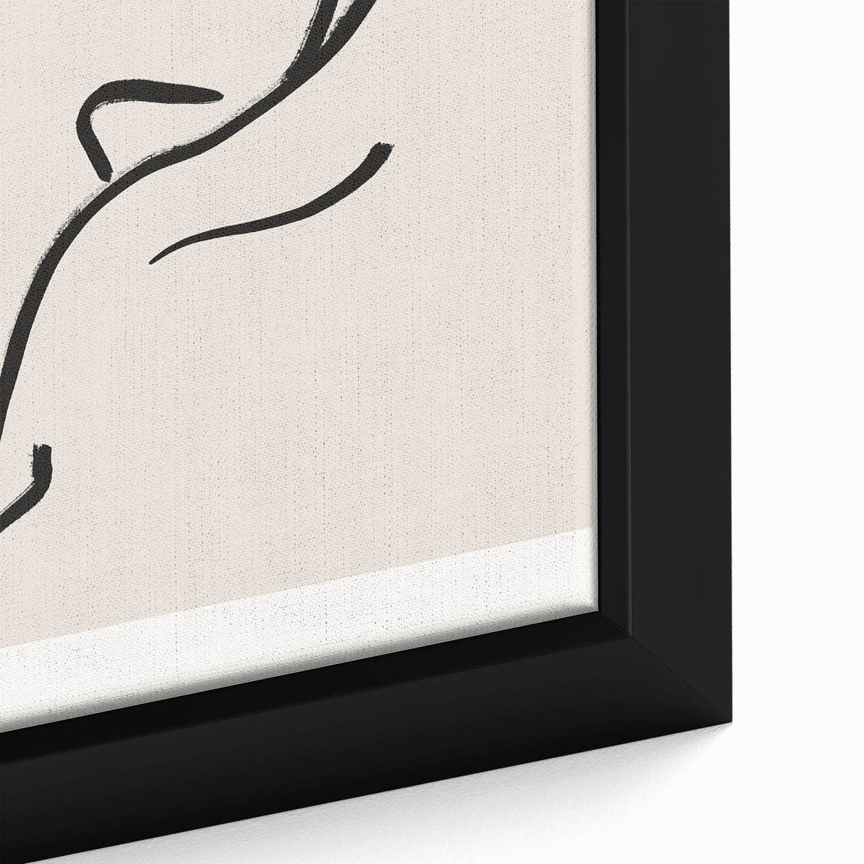 Close-up of a framed minimalist abstract wall art piece, showcasing soft pastel colors and geometric shapes, perfect for modern home decor. This artwork enhances any living space with its elegant design and tranquil aesthetic.