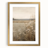 Framed wall art featuring an abstract minimalist design with a gold frame and mat, ideal for modern home decor, enhancing interior aesthetics with elegance.