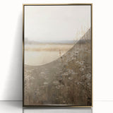 Framed abstract minimalist wall art featuring elegant gold accents and a sleek acrylic finish, designed to enhance modern interiors with sophistication and style.