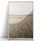 Framed wall art featuring an abstract minimalist design with soft pastel colors, showcasing a modern aesthetic that enhances contemporary interiors.