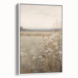 Framed abstract minimalist wall art showcasing a serene design with soft colors, presented in a sleek white frame, ideal for modern home decor.
