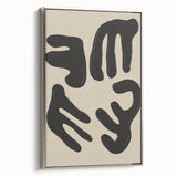 Framed abstract minimalist wall art design featuring soft silver tones and elegant lines, displayed in a contemporary setting for modern decor.