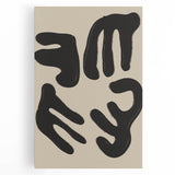 Abstract minimalist wall art collection featuring a stretched canvas design in soft pastel colors, showcasing fluid shapes and harmonious balance, perfect for modern decor.