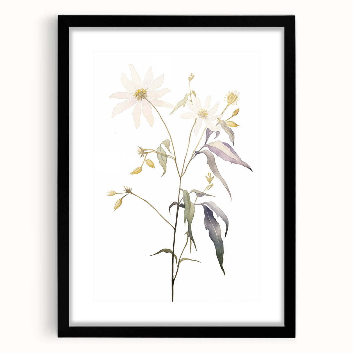 Abstract minimalist wall art design in a sleek black frame, showcasing a contemporary aesthetic with a matte finish, ideal for modern home decor.