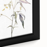 Close-up of a framed abstract minimalist wall art piece showcasing soft pastel colors and geometric shapes, perfect for modern home decor.