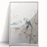 Framed abstract minimalist wall art featuring a white background and geometric design, perfect for modern decor in living spaces or offices.