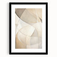 Abstract minimalist wall art design featuring a black frame with a white mat, showcasing geometric patterns and soft lines, ideal for modern decor.
