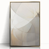 Framed abstract minimalist wall art featuring a gold-acrylic design, elegantly displayed against a neutral background, perfect for modern decor and artistic expression.