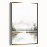 Framed canvas wall art featuring an abstract minimalist design with gold accents, showcasing a sleek side view that highlights its elegant aesthetic and modern decor appeal.