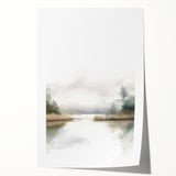 Abstract minimalist wall art print featuring soft pastel colors and geometric shapes, rolled for delivery in a protective cardboard tube. Perfect for modern decor.