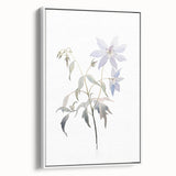 Framed canvas wall art featuring an abstract minimalist design in a white color palette, showcased in a side view to highlight its sleek profile and modern aesthetic. Perfect for contemporary decor, this piece adds a touch of elegance to any room's ambiance.