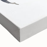 Close-up of an abstract minimalist design stretched canvas wall art, showcasing soft pastel colors and geometric shapes, perfect for contemporary decor.