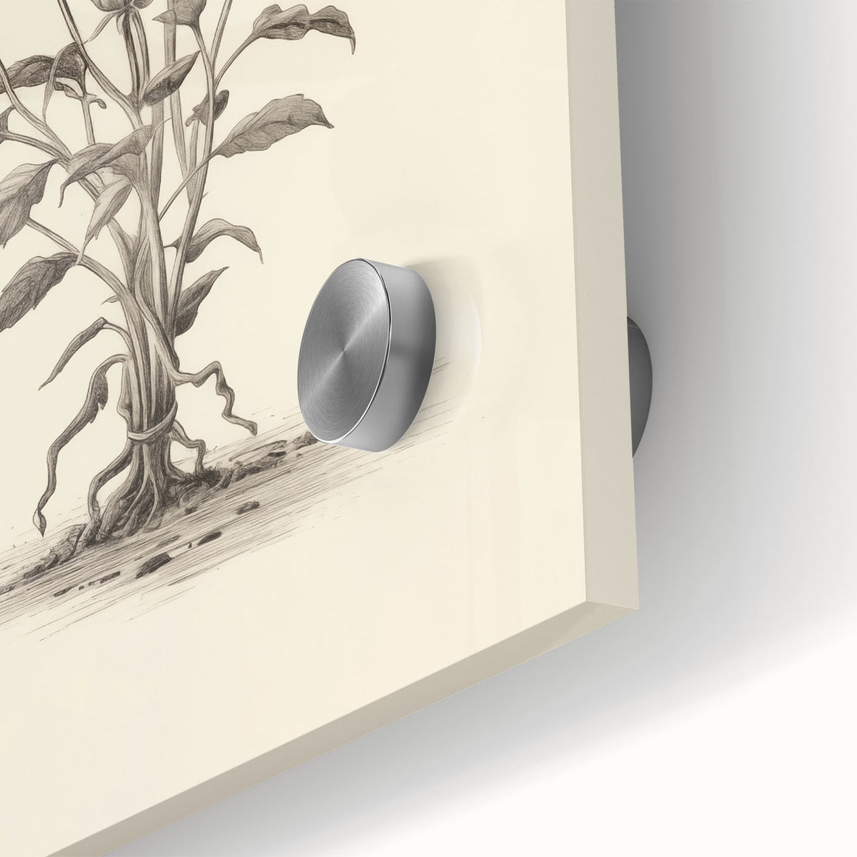 Close-up of an abstract minimalist wall art piece showcasing a blend of soft pastel colors on acrylic glass, highlighting intricate design details and smooth texture. Perfect for modern decor.