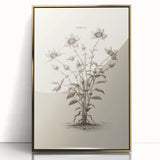 Framed acrylic wall art featuring a gold abstract minimalist design, showcasing elegant shapes and lines against a neutral background, perfect for modern decor.