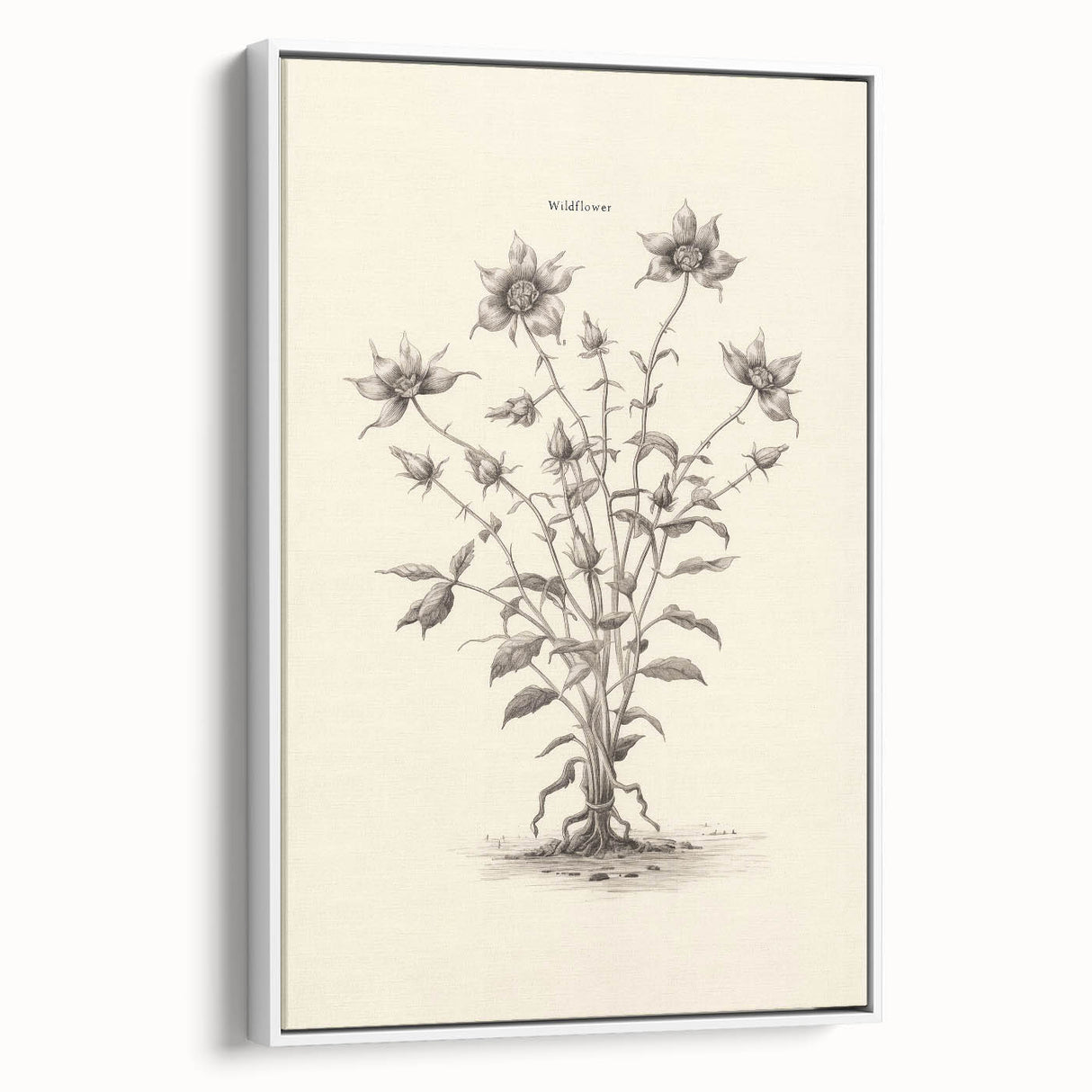 Framed abstract minimalist wall art in a white color palette, showcasing geometric patterns and smooth lines, perfect for modern home decor.